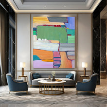 Load image into Gallery viewer, Colorful Geometric Patchwork – Abstract Acrylic Composition DTP262