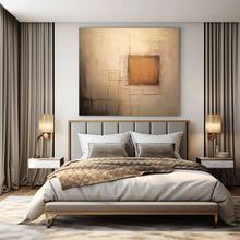 Load image into Gallery viewer, Neutral Line and Square Abstract Canvas Painting, Suited for Modern Gallery Wall & Thoughtful Reading Nook LargeART1300