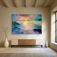 Load image into Gallery viewer, Color - Drenched Beach Sunset Abstract Painting for Coastal Home & Vacation Rental DKH213