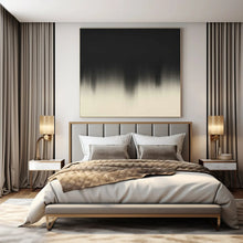 Load image into Gallery viewer, Large - Format Hand - painted Black & White Gradient Drip Art for Dramatic Hallways LargeART0156