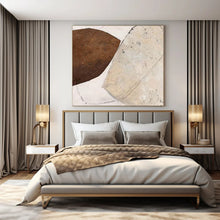 Load image into Gallery viewer, Grand Hand - painted Brown & Beige Textured Shapes Acrylic Art for Neutral - Toned Studies LargeART0171
