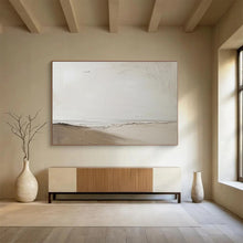Load image into Gallery viewer, Hand - painted Minimalist Beach Scene Acrylic Art for Serene Bedroom Decor LargeART1658