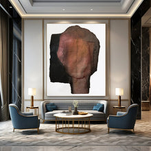 Load image into Gallery viewer, Mixed - Media Abstract Head Art, Dark - Toned Textured Collage for Edgy Studio & Dramatic Living Room LargeART2227