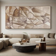 Load image into Gallery viewer, Large - Scale Brown - Toned Cubist Abstract Art for Art Gallery & Retro - Chic Lounge LargeART0400
