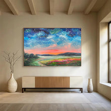 Load image into Gallery viewer, Starry Sunset Landscape Abstract Art for Nature Lover’s Bedroom & Cosy Reading Nook DKH122