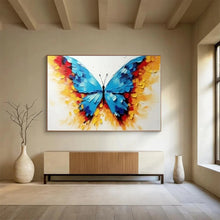 Load image into Gallery viewer, Colorful Butterfly Impasto - Vibrant Living Room or Bedroom Art LargeART1507