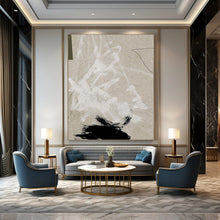 Load image into Gallery viewer, “Earthy Strokes” - Beige, white, black, textured brushstrokes and shapes DTP168