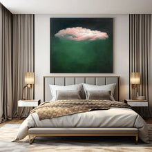 Load image into Gallery viewer, Pink Cloud on Green Abstract Painting, Suited for Eclectic Bedroom & Whimsical Garden Room LargeART1442