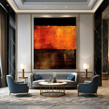 Load image into Gallery viewer, “Textured Orange and Brown Abstract” - Mixed - Media Abstract Art on Canvas DKH1612