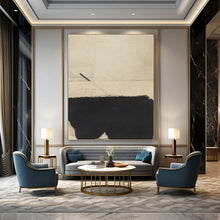 Load image into Gallery viewer, “Dynamic Black and Beige” - Monochromatic Abstract Art on Canvas DKH1422