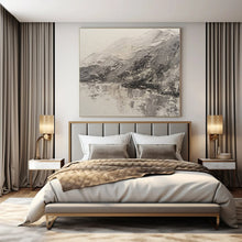Load image into Gallery viewer, Monochrome Mountain Landscape Abstract Canvas Painting, Great for Serene Study & Nature - Inspired Living Room LargeART1200