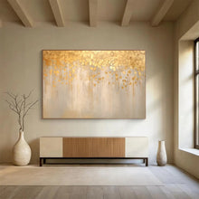 Load image into Gallery viewer, Gold & Grey Abstract Drip - Luxe Living Room Art LargeART1535
