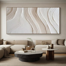 Load image into Gallery viewer, Large White - Textured Wave Canvas – Great for Contemporary Bedroom & Minimalist Art Gallery LargeART0722