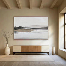 Load image into Gallery viewer, Monochrome Landscape “Serene Mist” Painting on Canvas, Minimalist Art DKH911