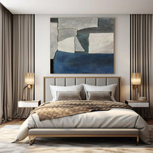 Load image into Gallery viewer, Gray & Blue Geometric Abstract Painting, Perfect for Modern Office & Minimalist Hallway LargeART1425