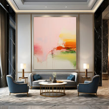 Load image into Gallery viewer, “Pink - Orange Abstract Drip Painting” Abstract Painting on Canvas, Vibrant Wall Art DKH991