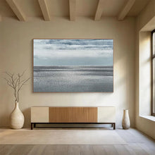 Load image into Gallery viewer, Minimalist Seascape Painting on Canvas - “Gray Horizons” DKH749