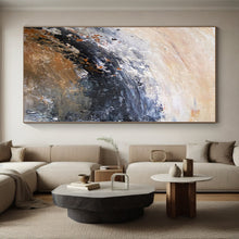 Load image into Gallery viewer, Hand - painted Large - sized Earth - Toned Abstract Wave Acrylic Art for Rustic Home Offices LargeART0009