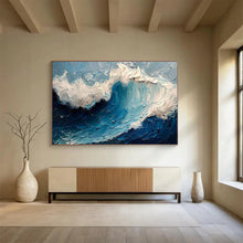 Load image into Gallery viewer, Textured Wave Painting on Canvas - “Powerful Ocean Waves” DKH766