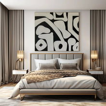 Load image into Gallery viewer, Black - White Curved Abstract Acrylic Art, Great for Music Room & Creative Studio LargeART0989