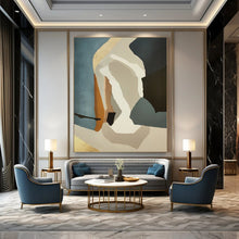 Load image into Gallery viewer, “Geometric Abstraction with Neutral and Metallic Accents” – Sleek Abstract Blending Geometry and Luxury DTP145