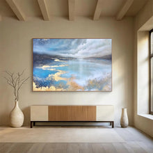 Load image into Gallery viewer, Misty Lake Reflection Large - Scale Hand - painted Abstract Acrylic Art DLZ192