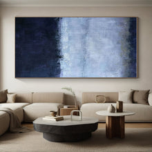 Load image into Gallery viewer, Muted Blue Horizon Art for Seaside Bedroom & Relaxing Library LargeART0897
