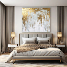 Load image into Gallery viewer, Gold and Gray Drip Art Acrylic Art, Nice for Entryway & Master Bedroom LargeART1037
