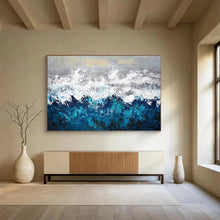 Load image into Gallery viewer, Abstract Sea Wave Painting for a Vibrant Dining Room Ambiance LargeART1601
