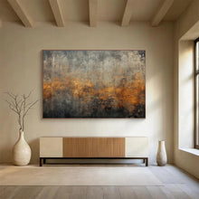 Load image into Gallery viewer, Gray - Orange Textured Abstract Painting On Canvas DKH369