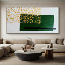 Load image into Gallery viewer, Oversized Green - Yellow Geometric Abstract Art for Garden Room & Modern Café LargeART0463