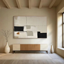 Load image into Gallery viewer, Geometric Neutral Abstract Painting for Mid - Century Home & Art Gallery Corridor DKH248