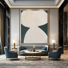 Load image into Gallery viewer, “White Hourglass” - Monochromatic Abstract Shape Art, Abstract Painting on Canvas DKH1081