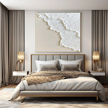 Load image into Gallery viewer, Large - Format Hand - painted White Textured Abstract Acrylic Art for Serene Bedrooms LargeART0170