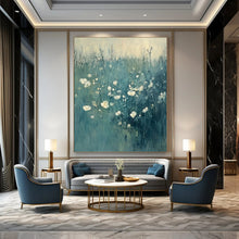 Load image into Gallery viewer, Blue - Toned Floral Abstract Painting, Ideal for Serene Bedroom & Cozy Reading Nook LargeART1933
