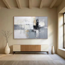 Load image into Gallery viewer, Grey & Gold Abstract - Elegant Living Room Art LargeART1574