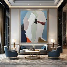 Load image into Gallery viewer, “Green - White Flowing Forms” Abstract Painting on Canvas, Nature - Inspired Bathroom Decor DKH1053