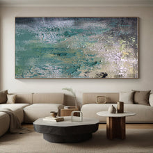 Load image into Gallery viewer, Textured Teal and Green Abstract Acrylic Art - Ideal for Bohemian - style Cafe & Nature - lover’s Study LargeART0578