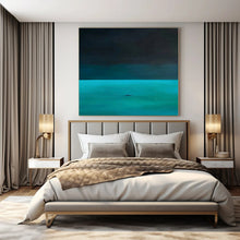 Load image into Gallery viewer, Large - Scale Hand - painted Solitary Boat on Turquoise Sea Acrylic Art for Serene Bedrooms LargeART0194