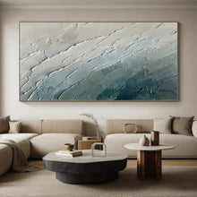 Load image into Gallery viewer, Hand - painted Large - scale Layered Blue - Gray Abstract Acrylic Art for Modern Hallways LargeART0084