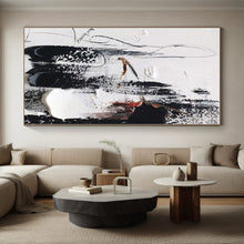 Load image into Gallery viewer, Oversized Black - White Abstract Art for Contemporary Living & Art Gallery Nook LargeART0510