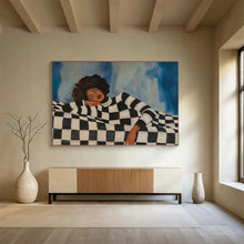 Load image into Gallery viewer, Restful Woman Abstract Painting for Chic Bedroom & Self - Care Corner DKH225