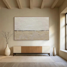 Load image into Gallery viewer, Minimalist Beige - White Abstract Painting On Canvas DKH452