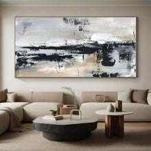 Load image into Gallery viewer, Custom Large - Scale Gray - Black Textured Abstract Art - Perfect for Contemporary Living Room & Art Gallery Exhibition LargeART0799