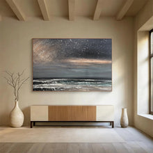 Load image into Gallery viewer, Dark Starry Ocean Abstract Painting for Industrial Loft & Cosy Reading Nook DKH105