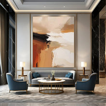 Load image into Gallery viewer, “Warm Color Abstract Flow” - Beige, Brown, White, Orange Abstract Art on Canvas DKH1243