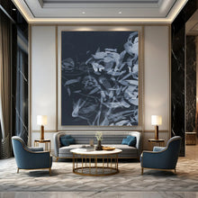 Load image into Gallery viewer, Layered Floral in Gray – Abstract Flower Watercolor DTP240