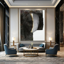 Load image into Gallery viewer, Mixed - Media Abstract Head Art, Earth - Toned Textured Collage for Bohemian Study & Eclectic Gallery Wall LargeART2223