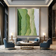 Load image into Gallery viewer, “Textured Green Layers” - Green Abstract Art on Canvas DKH1196