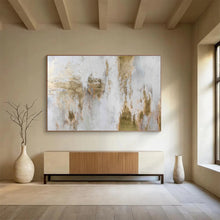 Load image into Gallery viewer, Ethereal Gold & White Textures Abstract Painting DKH521
